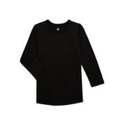 Wonder Nation Boys Adaptive Abdominal Port Tee with Long Sleeves, Sizes 4-18 \u0026 Husky